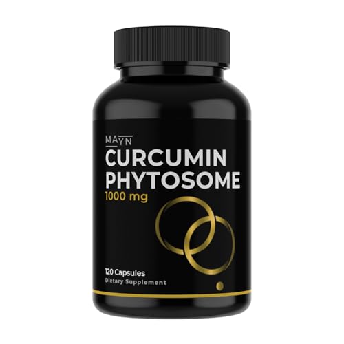Curcumin Phytosome 1000 mg Capsules – Enhanced Absorption Turmeric Extract – Daily Wellness Support – 120 Capsules Dietary Supplement by MAYN