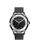 Bracelet en matériau noir avec fermeture boucle.