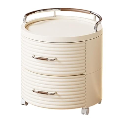 AFXGUSD Storage Container for Nightstand with Wheels 2 Layer Organizer for Dresser Garage Bedside Dorm