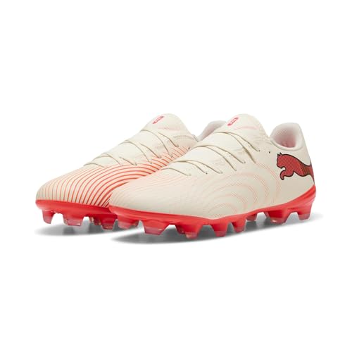 Puma Future 9 Play FG/AG Chaussures de Football Unisexes Blanc Amande Sugared Ultra Rouge Noir 45 EU