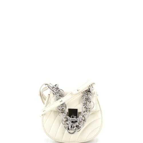 Chloe, Pre-Loved Drew Bijou Crossbody Bag Quilted Leather Nano, Neutral