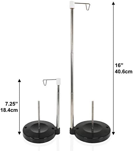 Katai Single Cone Thread Spool Holder Stand - Provides a Smooth Feed to Sewing, Overlock and Embroidery Machines - Complete with 3 Spool Huggers