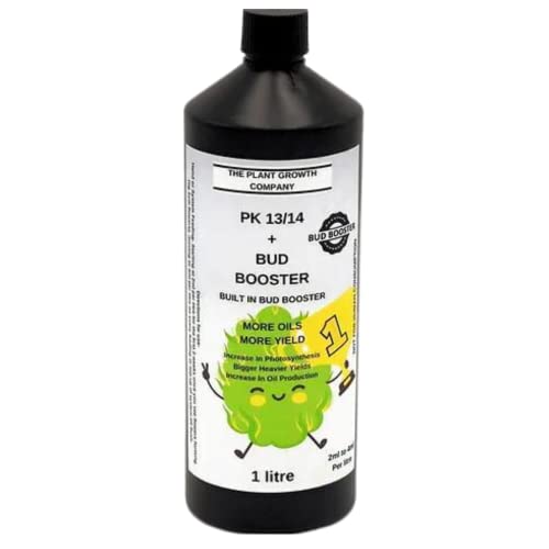 PK 13/14 + Triacontanol Bud Booster - Liquid Fertilizer for Indoor Plants & Herbs - Natural Formula with Hydroponic Nutrients for Bud & Flower Growth, Oil Production - 1 Litre