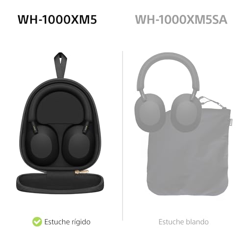 Sony WH-1000XM5 Noise Cancelling, Auriculares Bluetooth de diadema, Llamadas cristalinas, Hi-Res, 30 h de batería, Carga rápida, Incluye Funda rígida, iOS, Android - Plata - imagen 5