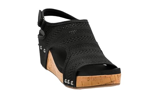 Image of Corkys Footwear Womens Carley Wedges, Featuring Corkys EVA Foam Cushioned Insoles, A 2.5 Inch Heel, Lightweight For All Day Wear, And Hook And Loop Closure