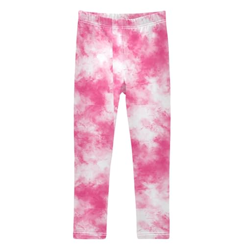 Boccsty Light Pink Tie Dye White Girls Leggings Kids Yoga Pants Dance Active Tights 4T