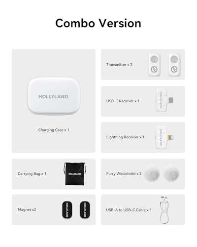 Miniatura 9 de Hollyland Lark A1 Combo - Mini Micrófono Inalámbrico Para Iphone Y Android 2 Tx Usb-C Rx Lightning Rx Estuche De Carga , Micrófono Magnético Para Youtube, Tiktok, Podcasts Y Vlogs Blanco