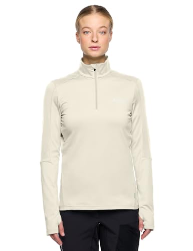 VAUDE Damen dünner Fleecepullover Livigno Halfzip II, angenehm warm, schnelltrocknend, atmungsaktiv, Passform: Slim fit, Ecru, 42 – Ansicht 2