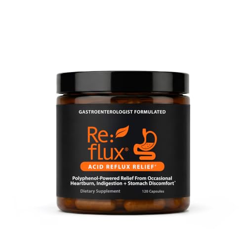 RE:FLUX Heartburn & Acid Reflux Support Capsules, 120 Count