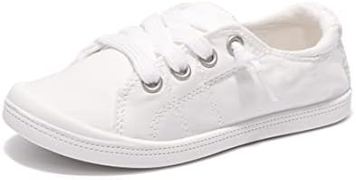 Boy and Girl Slip on Canvas Sneaker, Kids Low Top Casual Fashion Shoes, Comfy Lace up Walking Shoes (3, White, 3)