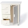 Dollhouse Night Stands Miniature Wooden Bedside Table Furniture Cabinet 112 Scale Shelf Model for Mini House Sideboard Decoration Accessories Living Room Scene White