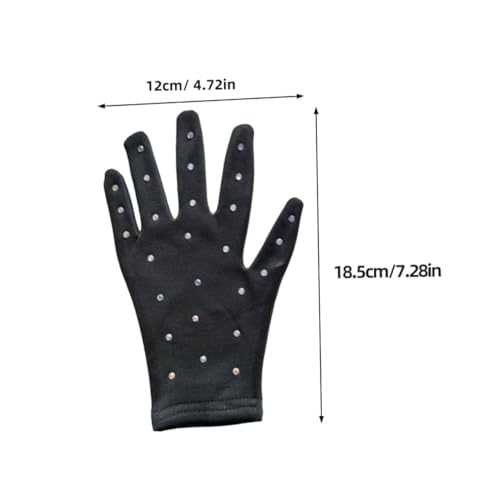 Mikikit Decorative Figure Skating Gloves for Girls 2-Pack Crystal-Embellished Performance Gloves Non- Dance and Stage2