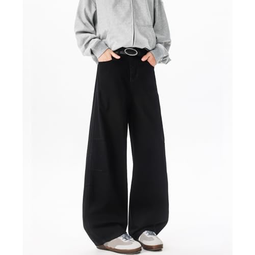 Barrel Jeans Men High Waist Baggy Skater Denim Pants Streetwear Barrel Leg Bottoms Loose Fit Relaxed Wide Leg Casual3