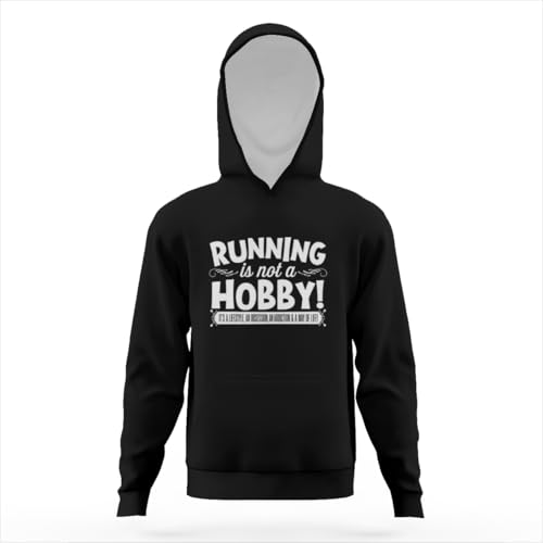 Vintage Running Is Not A Hobby Gym Fitness Hoodies for Teen Girls Boys Lightweight Kangaroo Pocket Sweatshirt3