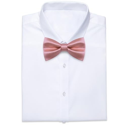 Image of YourTies Bow Ties for Men Pretied Bowties Solid Color Satin Bow Tie Formal Business Tuxedo Wedding Party Prom