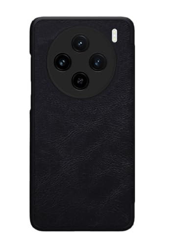 Image of WHITBULL Soft Leather Wallet flip case Kick Stand with Magnetic Closure Lightweight Slim flip Cover Compatible with Compatible with vivo X200 - Black