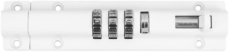 Horizontal Horizontal Door Bolt Lock Sliding Combination Code Can Be Reset for Gate Garage Cabinet - (Color: White)