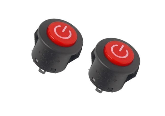 (Pack Of 2) AD2212 Round 12v DC (10A 250VAC) Push Button On Off switch for Toys Electric Kids Car E-Bike-image-29