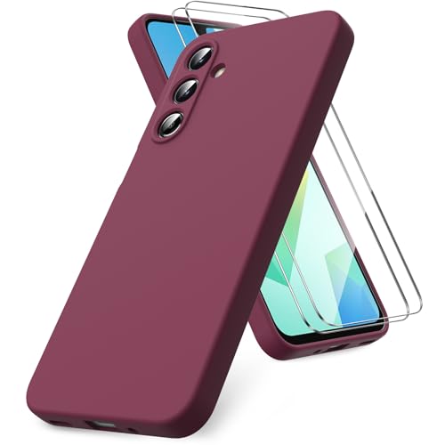 Coque Samsung A16 4G/5G Vansdon en silicone bordeaux avec 2 verres trempés