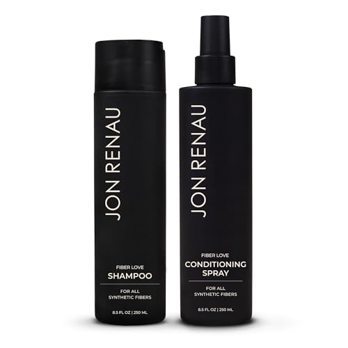 Jon Renau Fiber Love Wig Care Bundle, Synthetic Wig Shampoo and Leave In Conditioning Spray, Sulfate...