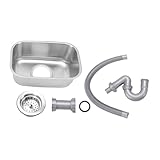 Haofy 304 Stainless Steel Undermount Bar Sink Single Bowl Compact Kitchen Sink with Drain Kit Brushed Finish for RV Boat Yacht Car