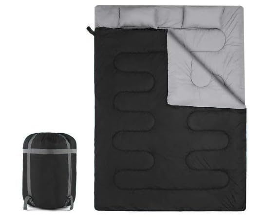 Saco de Dormir Doble con Almohada para Acampar y Pescar Al Aire