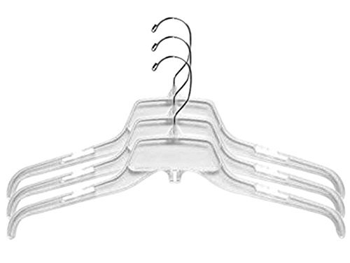Only Hangers 17 Inch Plastic Clear Unbreakable Top Swivel Hook For T Shirt Blouse Jacket Coat Sweater & More, Pack Of 50Pcs #TOP20