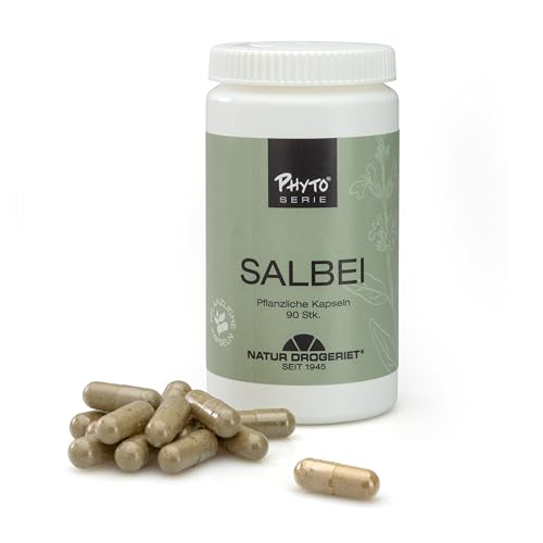 Salbei Kapseln 90 Stück - Salbei Für die Wechseljahre- Natürliches Salbeiblattpulver - Lindern Sie die Symptome der Menopause - Für Tee oder Fruchtsäfte geöffnet werden