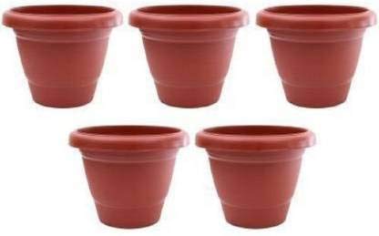 MEHANS Gardening Flower Pots-8Inch | Round Garden Plastic Planters Pack of 5 Plant Container Set -(Pack of 5, Plastic) (B08SHY4HPG) Amazon Price History, Amazon Price Tracker