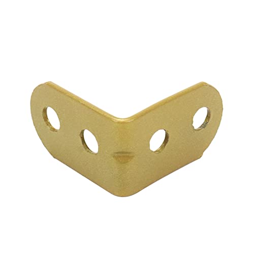 Curqia 8 Pcs L Bracket Right Angle Bracket 90 Degree Corner Brace Brackets Wall Mounted Fastener For Wood Shelf Furniture Cabinet- Gold (29X29X18Mm) #TOP3