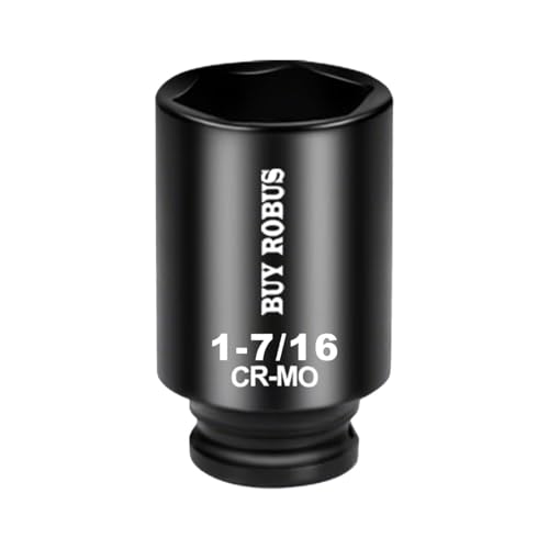1-7/16 Socket 1/2 Drive Deep Impact Metric Socket 6 Point CR-MO for Easy Removal of Axle Nut