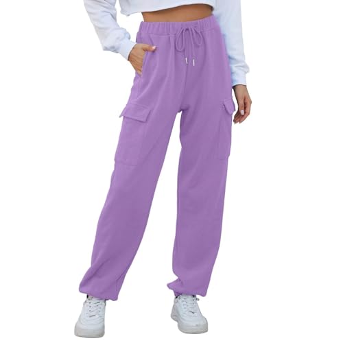 Cinch Bottom Sweatpants High Waisted Workout Active Joggers Oversized Trendy