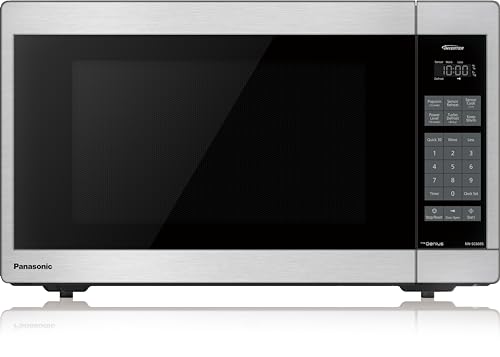 Panasonic NNSC669SC Mid Size 1.3 Cuft Genius Inverter 1200 W High Power Microwave Oven, 7 Auto Cook Menus, Child Lock, Stainless Steel by Panasonic - Used condition - CA$174.46