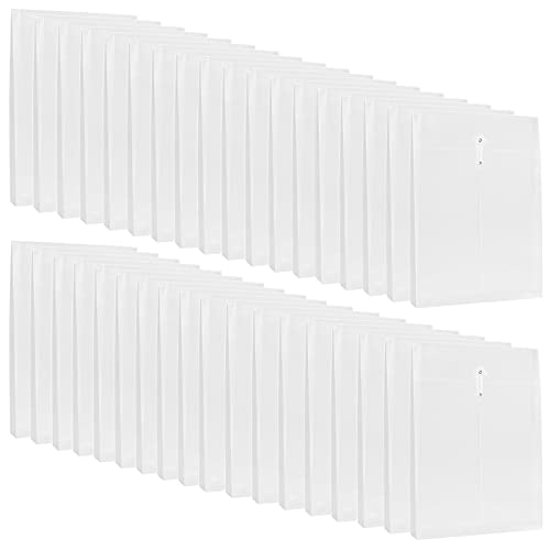 TIENO 36 Pack Plastic Envelopes, Clear Plastic Envelopes with String Closure, Letter Size, Poly Envelopes Expanding File Document Evelopes for Home Office School, Legal size