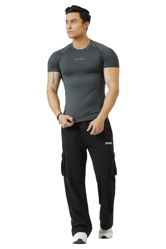 Image of FUAARK Nylon Seamless Compression Half Sleeves Dry Fit T-Shirts for High Performance in Gym & Workout