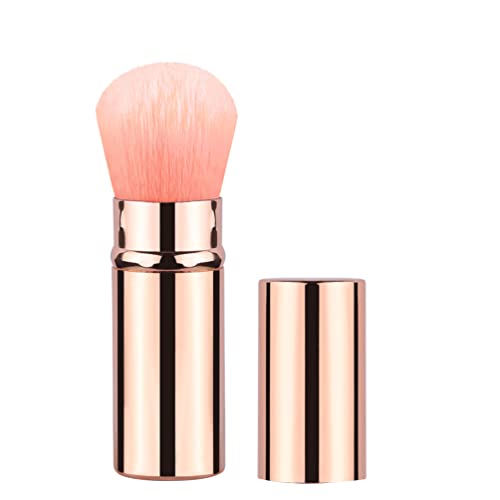 Retractable Kabuki Makeup Brushes, Travel Face Blush Brush, Highlighter Flawless Portable Powder Brush (Rose Gold) #TOP2
