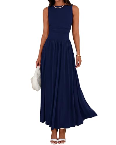Comfortable Maxi Dresses Flowy Sleeveless Vacation 18 comfortable maxi dresses - navy