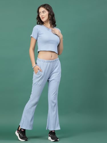 Image of Rigo Cotton Co-ord Set for Women | Round Neck, Slim Fit Tracksuit Co-ords Set for Women | Stylish Dresses for Women | Casual Wear, Beach Wear, Vacation Wear Outfit for Women