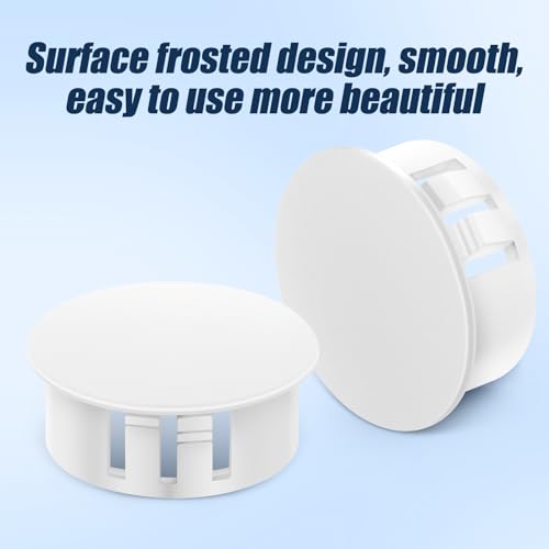 Image of 50PCS 1 inch White Plastic Plugs Hole, Round PA66 Plug Furniture Hole Decorative Cover