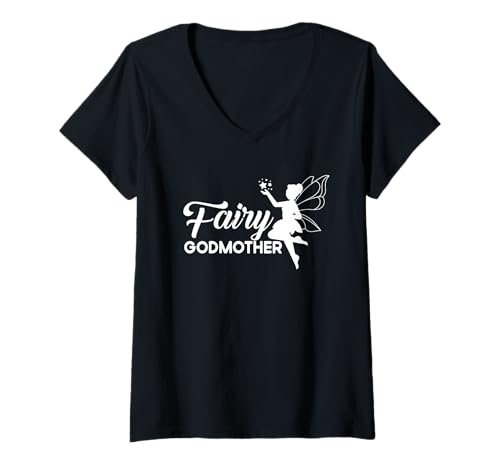 Femme Fée marraine marraine 2ème maman marraine T-Shirt avec Col en V