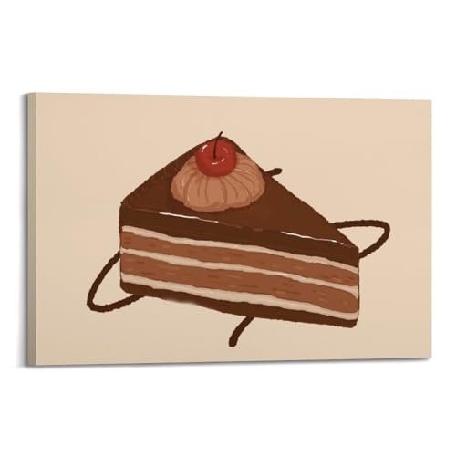 Toile tranche de gâteau au chocolat une note de douceur et de souvenirs