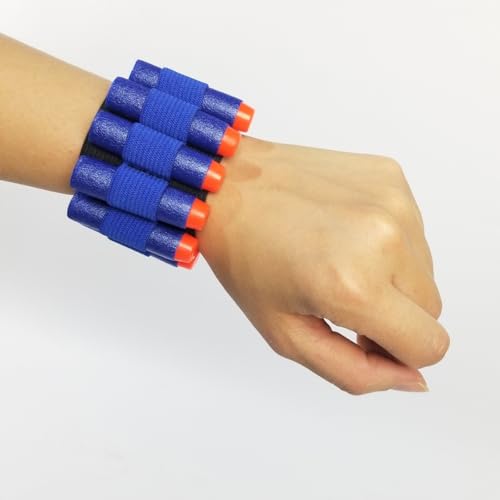 Sarini 2 Stück Eva Soft Bullet Tactical Wrist Strap Armband Soft Bullet Armband Bullet Storage Armband Arm Strap Tactical Belt Geeignet für Blaster Gun Zubehör