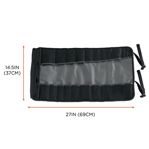 Arsenal 5870 Tool Roll-Up Pouch, 25-Pockets, Polyester, Gray #TOP4