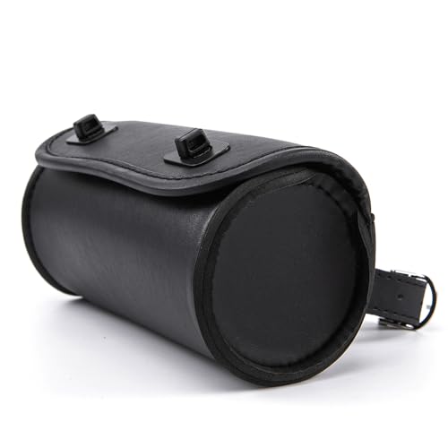 kucehiup Bolsa para guidão de motocicleta, bolsa de ferramentas de couro sintético universal, bolsa