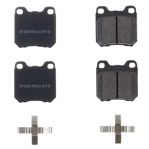 Image of PowerStop Rear Brake Pads for Cadillac Catera 1997-01 |Saab 9-3 1999-03 |900 1997-98 |Saturn L300 2001-05 |LS 2000 |Saturn LS2 2000 - Z17 Ceramic Brake Pads with Installation Hardware, 17-709