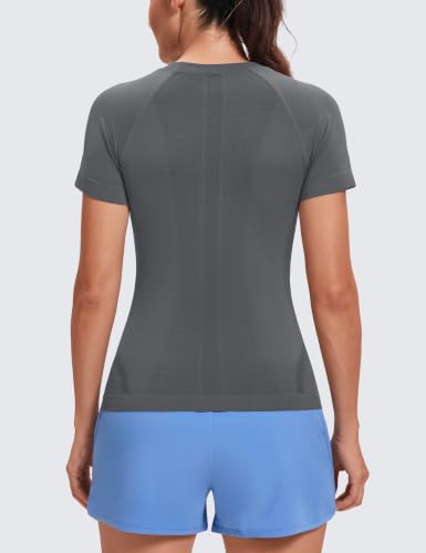 Image of MathCat Seamless Short Sleeve Workout Tops for Women