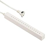 差し込み自由なスリムタップ 8.5個口 1.5m HS-T8515L-W 00-5056 OHM オーム電機