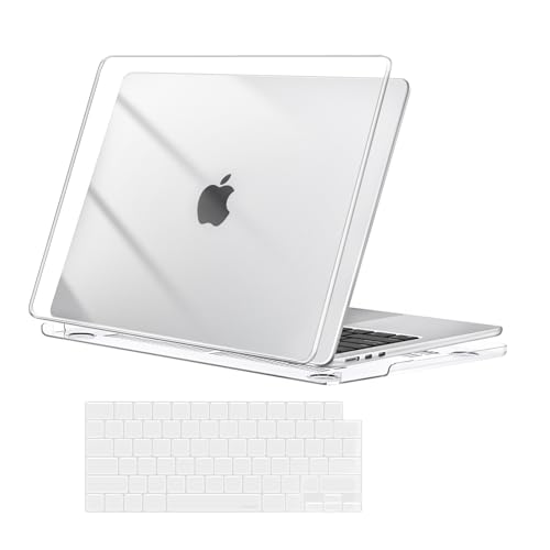 MOSISO Compatible with MacBook Air 13 inch Case 2026 2025 2024-2022 Release M4 A3240 M3 A3113 M2 A2681, Plastic Hard Shell & Keyboard Cover Compatible with MacBook Air 13.6 inch Case, Crystal Clear