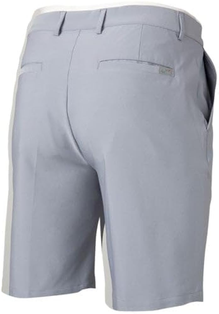 Greg Norman Men's Flat Front Stretch Tech 9In Golf Shorts Grey 9