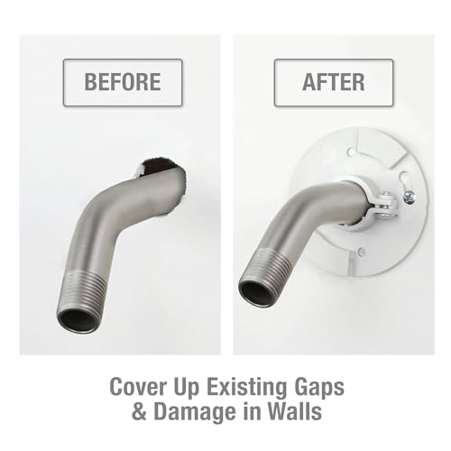 Danco 12006 Shower Arm Stabilizer Bracket and Flange Cover, No Size, Brushed Nickel - Thumbnail 5